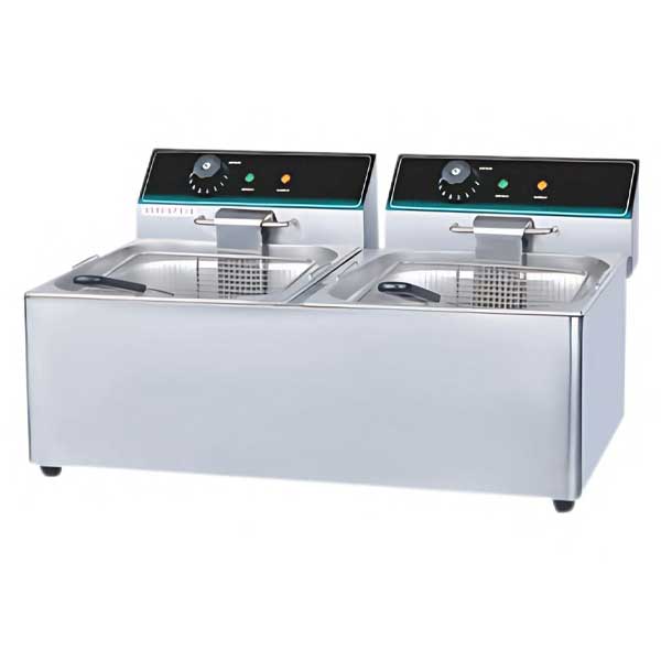 Electric Countertop Fryer, Double Tank